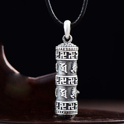 Colgante tibetano Om Mani Padme Hum Buda esvástica suerte collar 