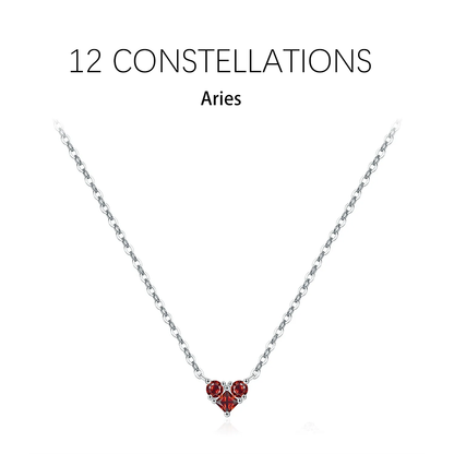 Zodiac Heart 925 Silver Necklace