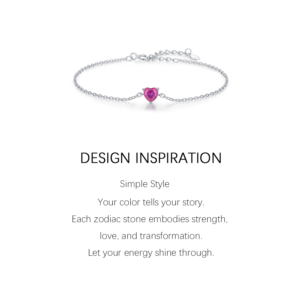 Zodiac Heart Bracelet – S925 Silver