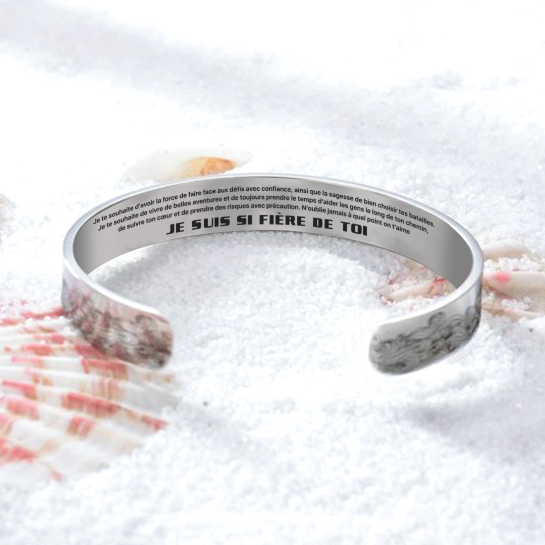 Vater und Tochter, Armband „Je Suis Si Fière De Toi“