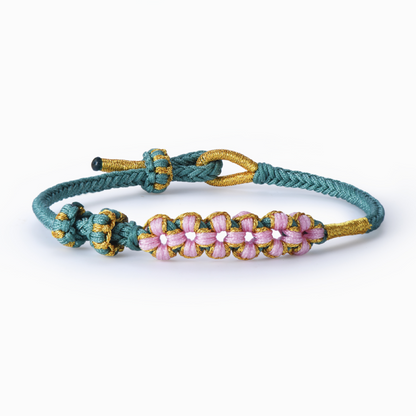 "Grandmother and Granddaughter Forever Linked Together" Blossom Knot Bracelet