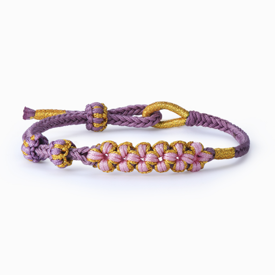 "Grandmother and Granddaughter Forever Linked Together" Blossom Knot Bracelet