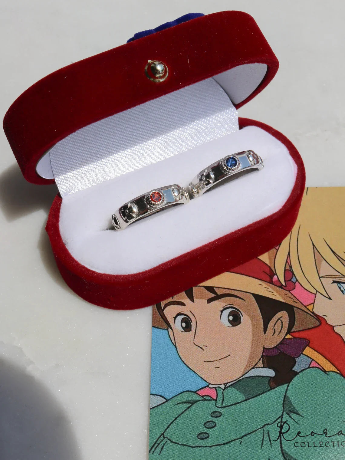 Howl's Moving Castle Ring, 925 Sterling Silver, Couple Ring Set, Anime Ring