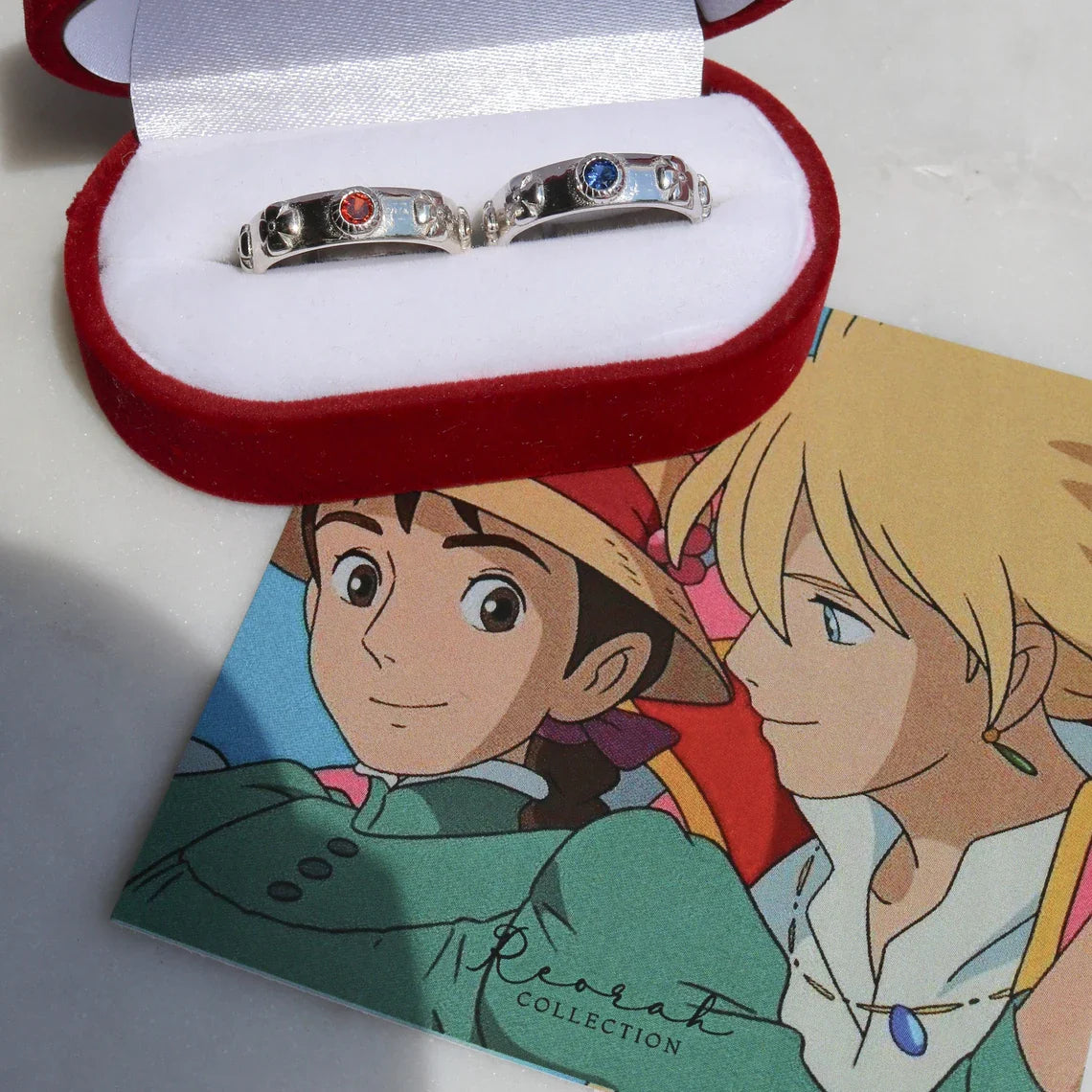 Howl's Moving Castle Ring, 925 Sterling Silver, Couple Ring Set, Anime Ring