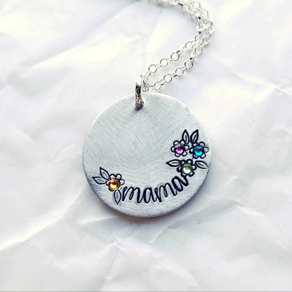 Love Grows Here Necklace - Grandmother's or Mother's Birthstone Necklace