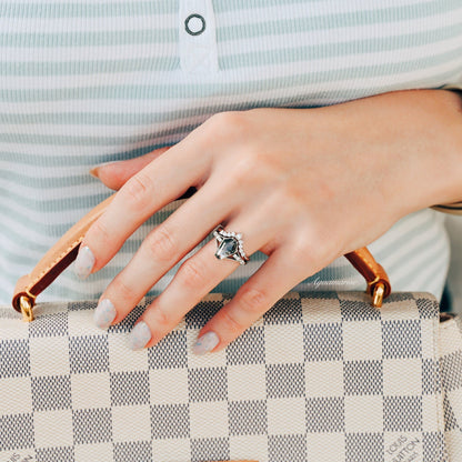 Salt and Pepper Diamond Ring (Herkimer Diamond)- 925 Sterling Silver