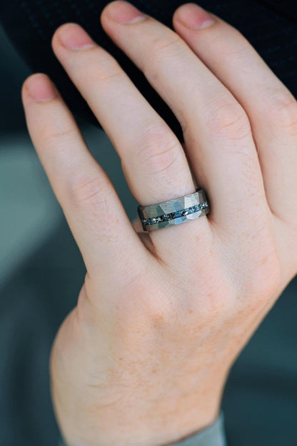 Skye Kite™  Galaxy Salt & Pepper (Herkimer Diamond) and Meteorite Couples Ring