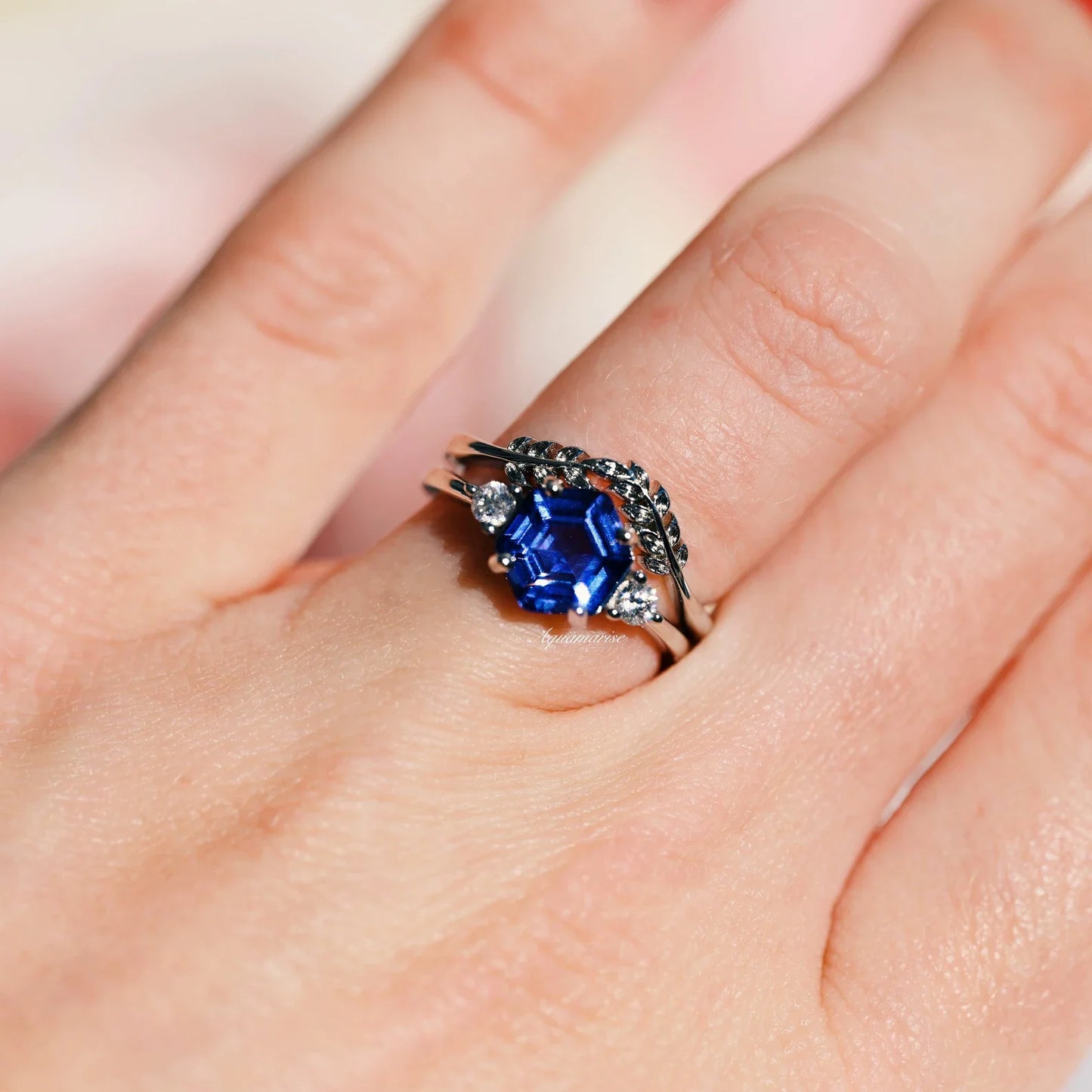 Leaf Tanzanite Ring Set- Sterling Silver