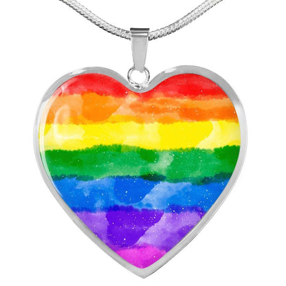 LGBT-Halskette, LGBT-Schmuck, Gay-Pride-Anhänger, Regenbogen-Halskette in Herzform 