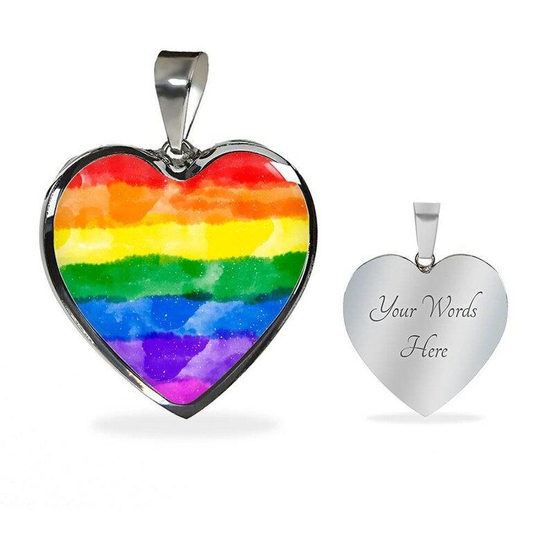 LGBT-Halskette, LGBT-Schmuck, Gay-Pride-Anhänger, Regenbogen-Halskette in Herzform 