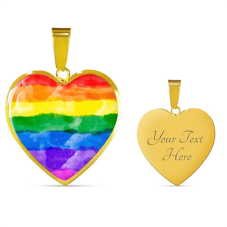 LGBT-Halskette, LGBT-Schmuck, Gay-Pride-Anhänger, Regenbogen-Halskette in Herzform 