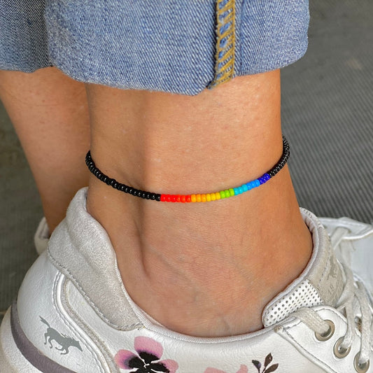 Regenbogen Fußkette - Fußkettchen für Männer Frauen &amp; Queers - LGBT CSD Pride