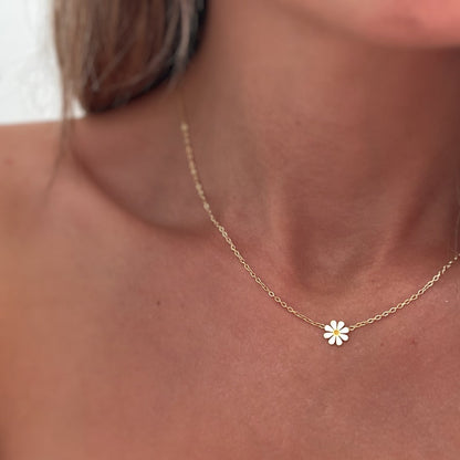 Tiny Flower Necklace, White Flower Necklace, Minimalist,Gifts