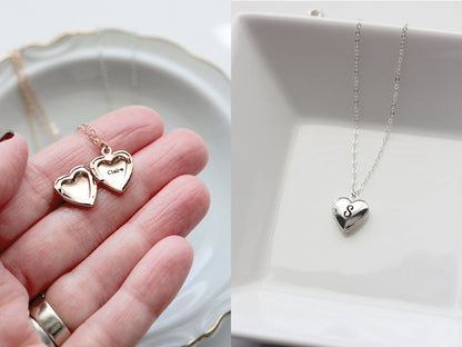 Personalized Heart Lockets Engraved Heart Necklace