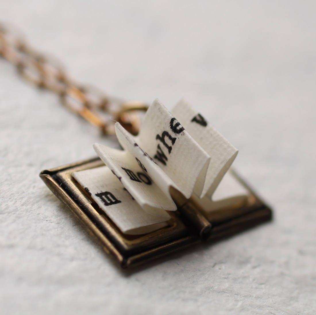 Personalized Book Locket Necklace With Photos