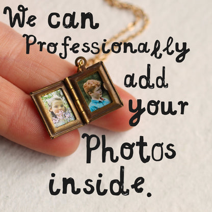 Personalized Book Locket Necklace With Photos