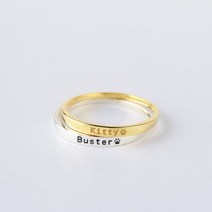 Pet Name Ring Pet Lover Gift Pet Loss Gift