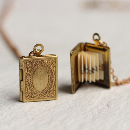 Personalized Book Locket Necklace With Photos