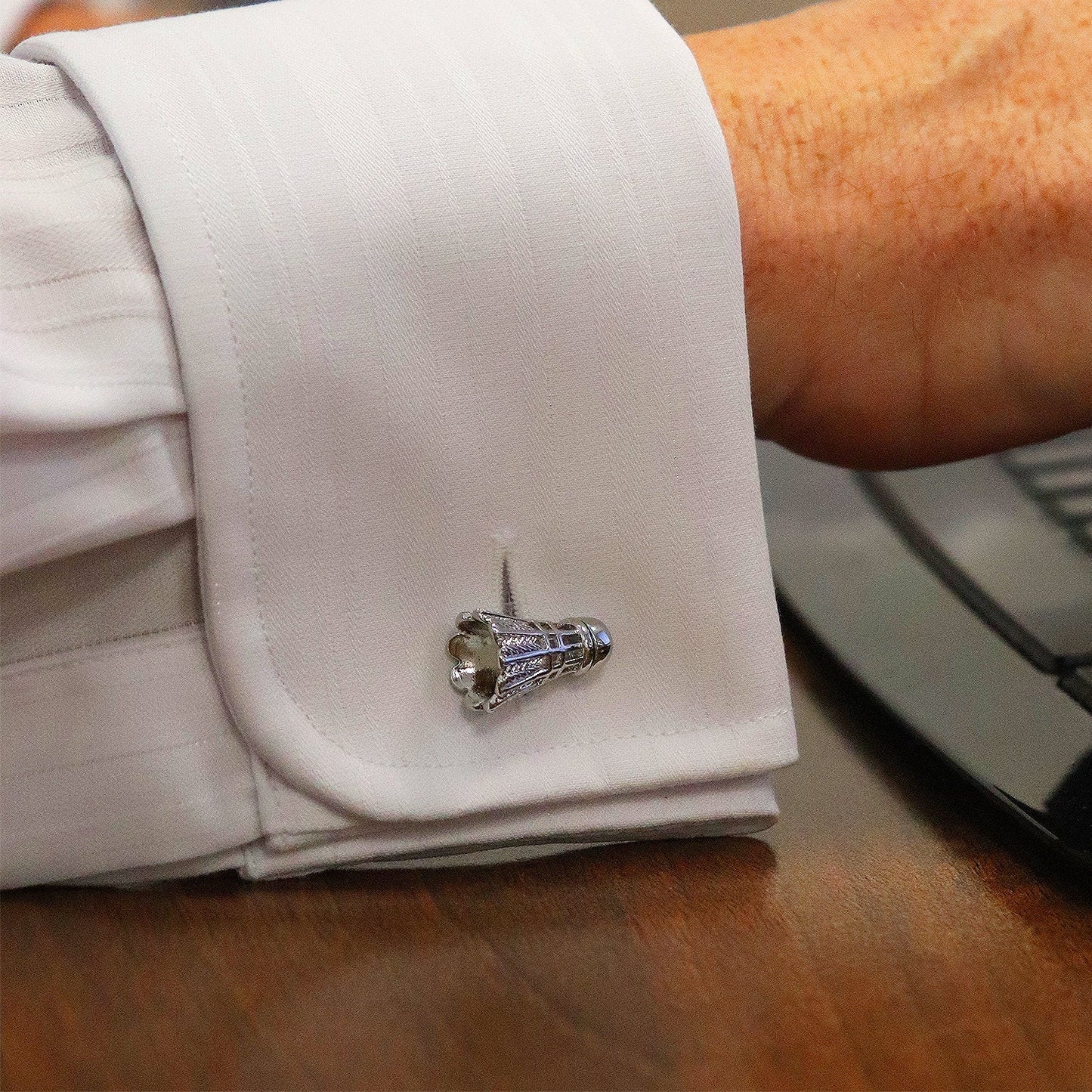 Personalised Shuttlecock Cufflinks-Badminton Cufflinks