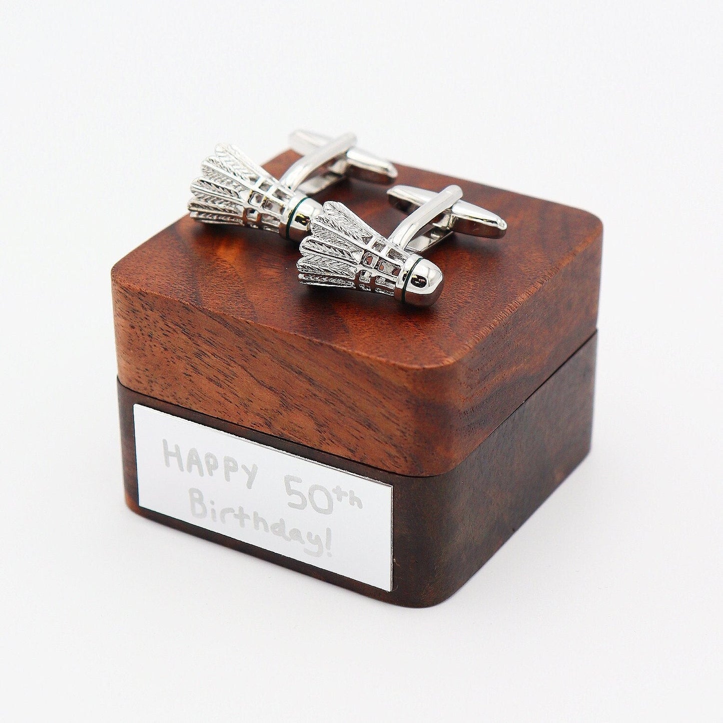 Personalised Shuttlecock Cufflinks-Badminton Cufflinks