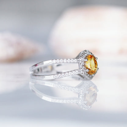 Lyla Citrine Ring- Sterling Silver