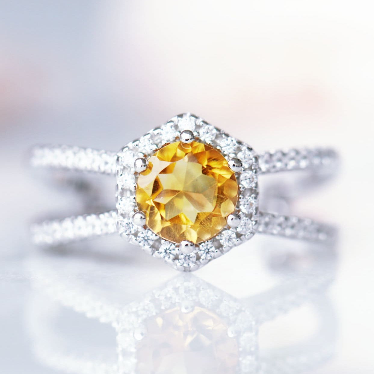 Lyla Citrine Ring- Sterling Silver