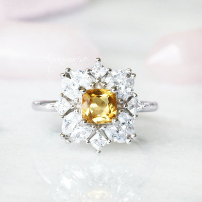 Magnolia Citrine Ring- Sterling Silver