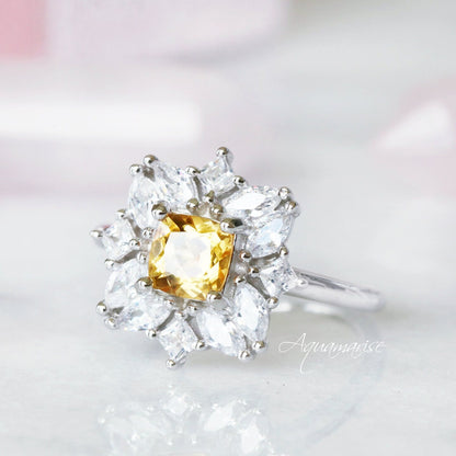 Magnolia Citrine Ring- Sterling Silver