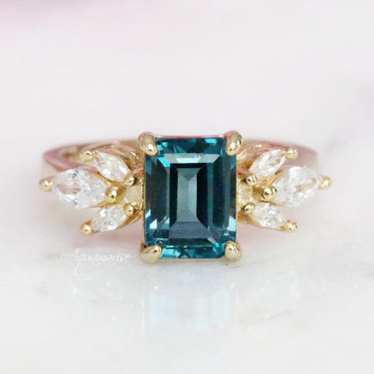 Eva London Blue Topaz Ring- 14K Gold Vermeil