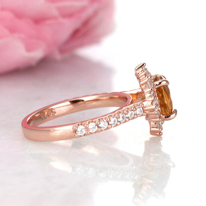 Aster Citrine Ring- 14K Rose Gold Vermeil