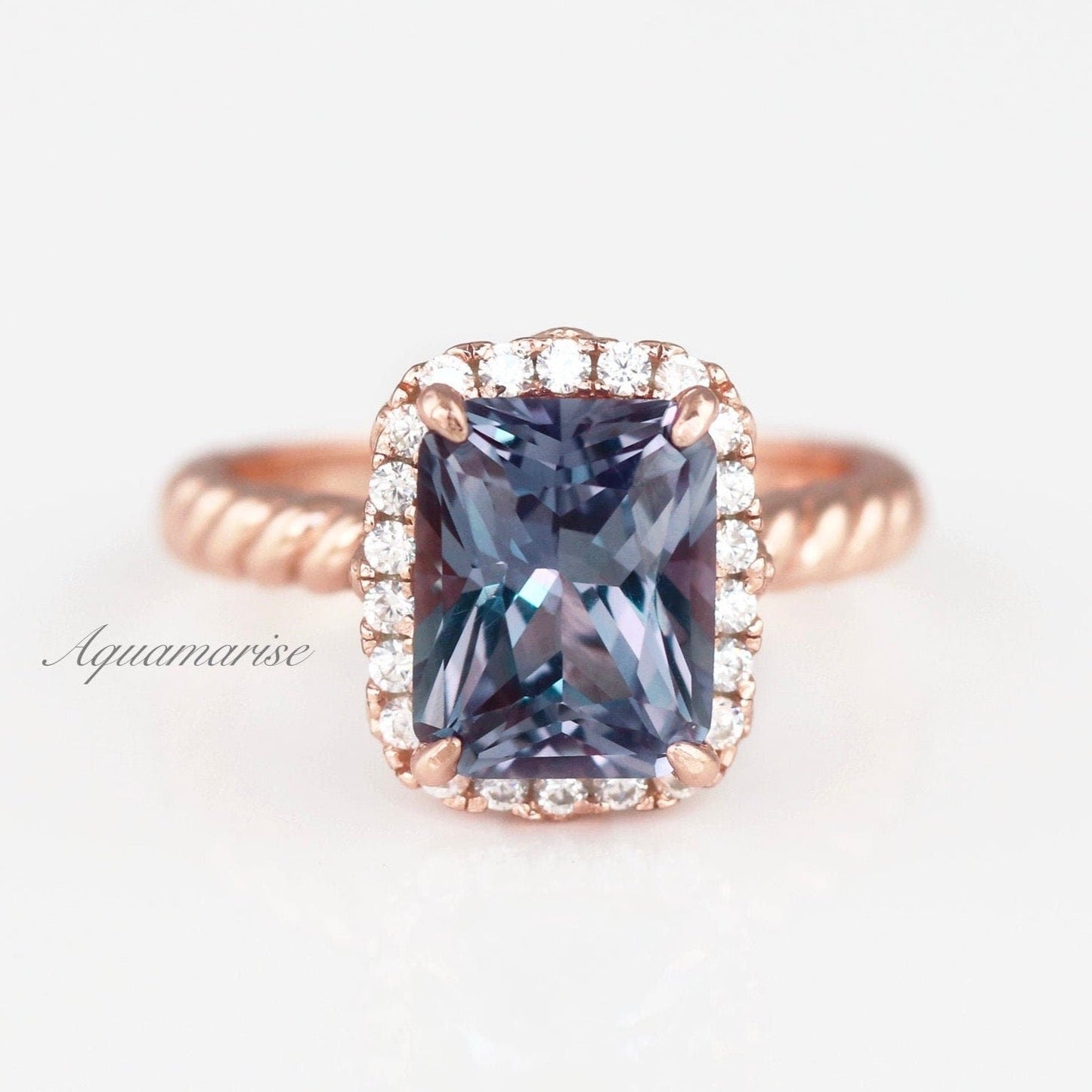 Hazel Alexandrite Ring- 14K Rose Gold Vermeil