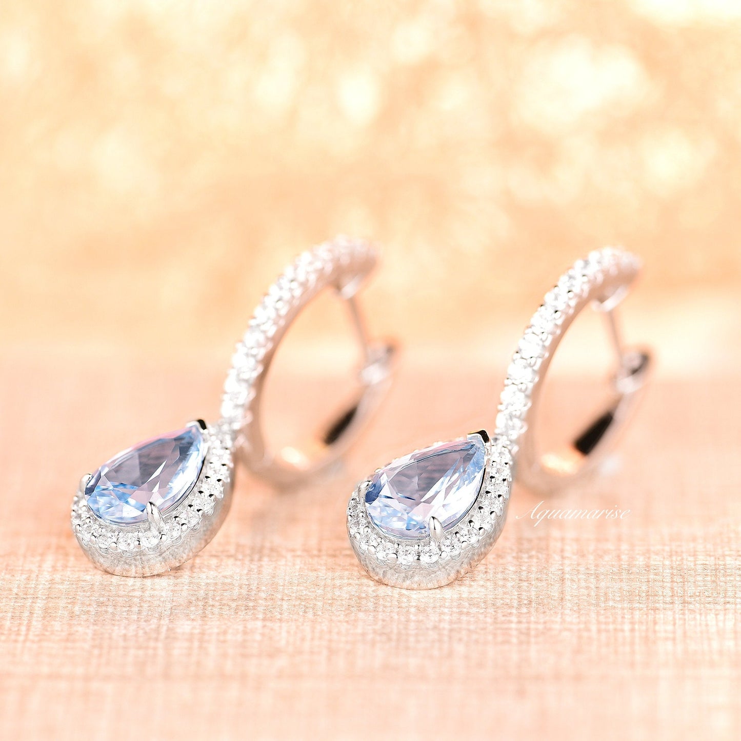 Vera Aquamarine Earrings- Sterling Silver