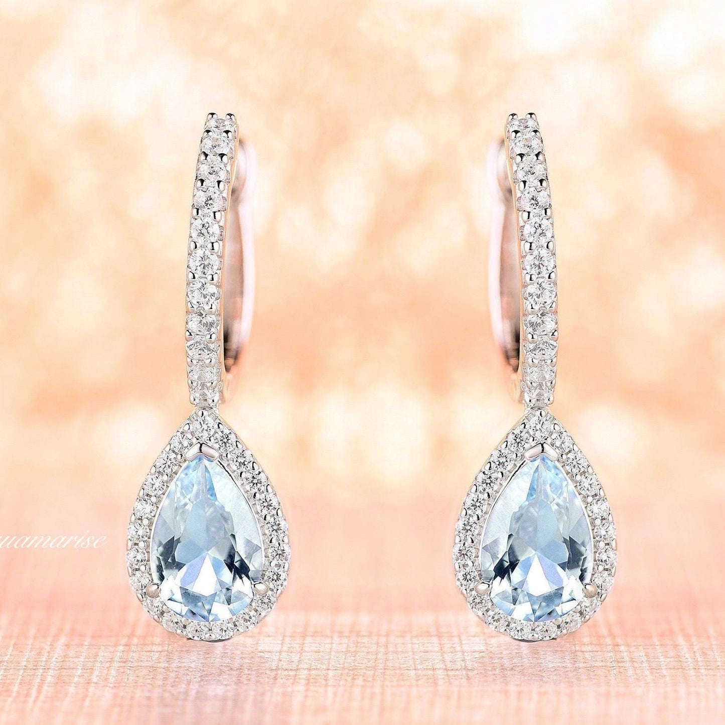 Vera Aquamarine Earrings- Sterling Silver