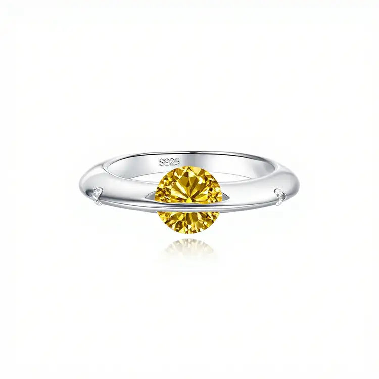 18K Gold Zodiac Lucky Color Rotatable S925 Ring