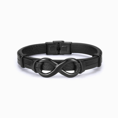 „Mutter und Sohn für immer miteinander verbunden“ Dickes Infinity-Lederarmband