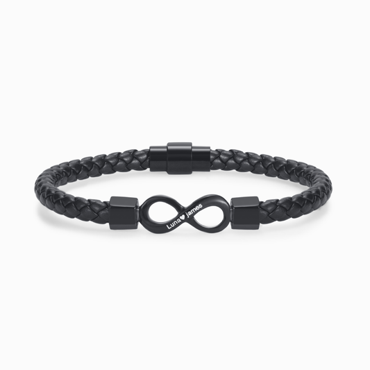 An meinen Mann, ich liebe dich mehr als ursprünglich geplant – personalisiertes Infinity-Lederarmband