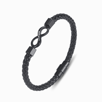 To My Man, I Love You More than Originally Planned Personalized Infinity Leather Bracelet