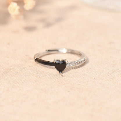 I'm Choosing My Peace Black Enamel Ring