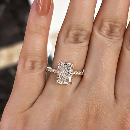 3.5Ct Elegant Radiant Cut Engagement Ring For Women In Sterling Silver