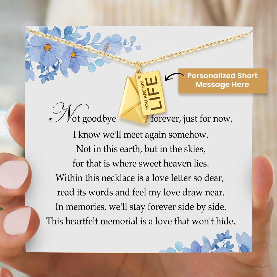 Personalized Memorial Letter Envelope Necklace