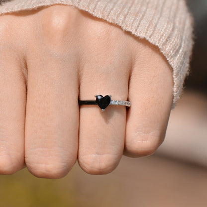 I'm Choosing My Peace Black Enamel Ring