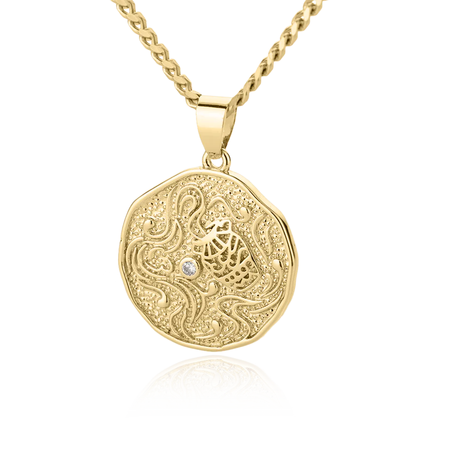 Collar con colgante de moneda con signo astrológico: regalo de San Valentín o cumpleaños para ella 