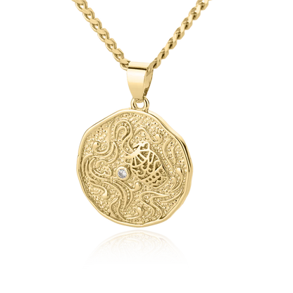 Collar con colgante de moneda con signo astrológico: regalo de San Valentín o cumpleaños para ella 