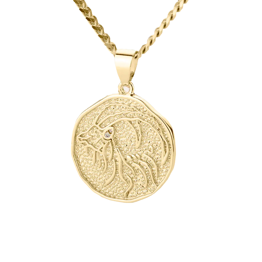 Collar con colgante de moneda con signo astrológico: regalo de San Valentín o cumpleaños para ella 