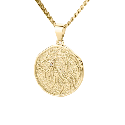 Collar con colgante de moneda con signo astrológico: regalo de San Valentín o cumpleaños para ella 