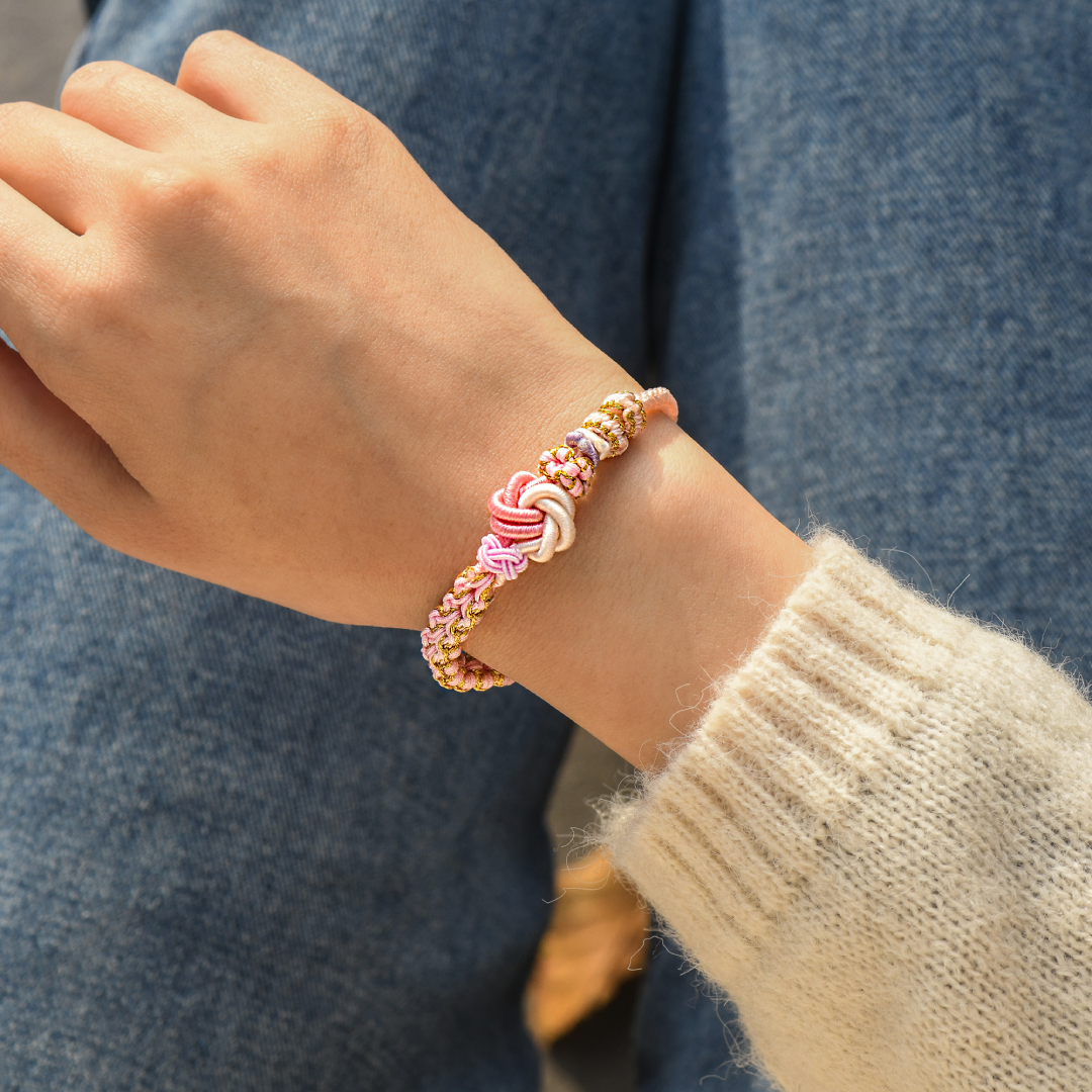 Eres mi hija en el corazón Pulsera con nudo de flor de durazno