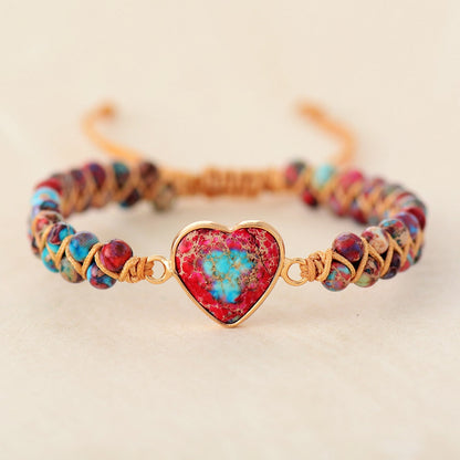 Pulsera Jaspe Corazón Apasionado Envío Gratis