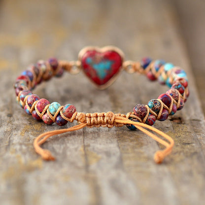 Pulsera Jaspe Corazón Apasionado Envío Gratis