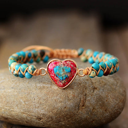 Pulsera Jaspe Corazón Apasionado Envío Gratis