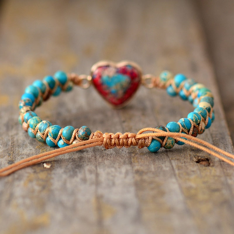 Pulsera Jaspe Corazón Apasionado Envío Gratis